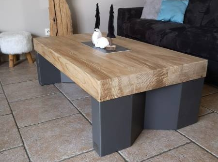 Réalisation d'une table basse en acier et bois dans le sud Ouest de Lyon